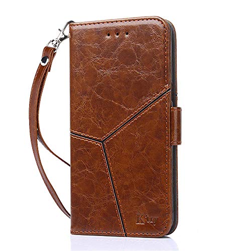 Product Cover YEEGG Samsung Galaxy M20 Case, Flip Cover Leather Wallet Phone Case for Samsung Galaxy M20 (Brown)