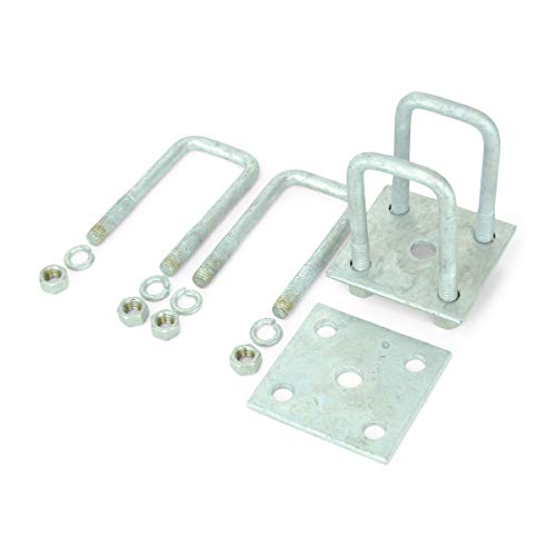 Product Cover Sturdy Built Single Axle Galvanized U Bolt Kit for mounting Boat Trailer Leaf Springs for 2x2 axle - 5 1/4