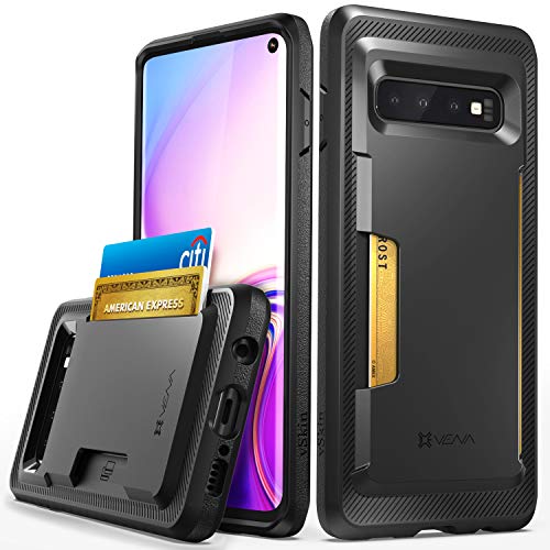 Product Cover Vena Galaxy S10 Card Case, [vSkin] Slim Protection TPU Credit Card Case Card Holder Cover Compatible with Galaxy S10 - Black
