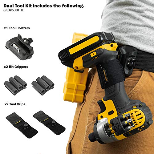 Product Cover Spider Tool Holster - DUAL TOOL KIT - 5 Piece Set for Carrying Tools and Organizing Drill Bits
