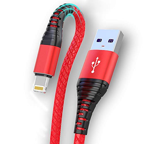 Product Cover iPhone Charger 6ft,SMALLElectric Lightning Cable 6 Foot 2pack iPhone Cable 6ft iPhone Cord 6 feet Compatible with iPhone X/8/8 Plus/7/7 Plus/6/6s Plus/5s/5(RED)