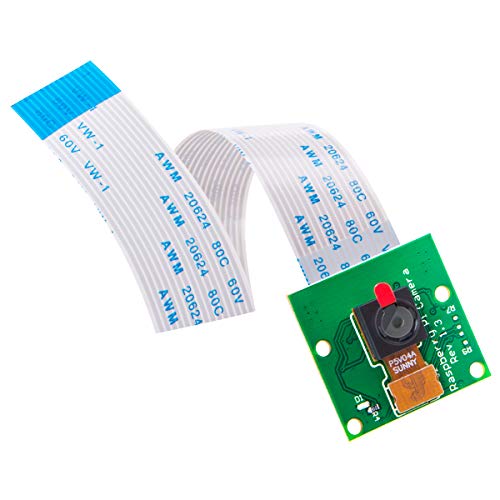 Product Cover AuviPal 5 Megapixels Raspberry Pi Camera Module 1080p OV5647 Sensor with 6 inch 15 Pin Ribbon Cable for Model A/B/B+, Pi 2, 3, 3B+ and Pi 4