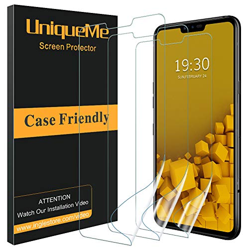 Product Cover [3 Pack] UniqueMe for LG V50 ThinQ Screen Protector, Full Coverage [Case Friendly] HD Clear Flexible Film with Lifetime Replacement Warranty