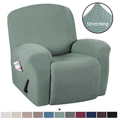 Product Cover H.VERSAILTEX Stretch Recliner Slipcovers 1-Piece Durable Soft High Stretch Jacquard Sofa Furniture Cover Form Fit Stretch Stylish Recliner Cover/Protector (Recliner, Sage)
