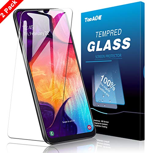 Product Cover [2 Pack] TopACE for Samsung Galaxy A50 / A30 / A20 Screen Protector, Tempered Glass 9H Hardness [Case Friendly][Anti-Scratch][Bubble Free] with Lifetime Replacement Warranty (Clear)