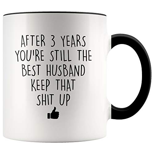 Product Cover YouNique Designs 3 Year Anniversary Coffee Mug for Him, 11 Ounces, 3rd Wedding Anniversary Cup For Husband, Three Years, Third Year, 3rd Year