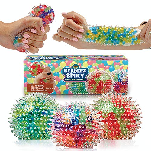Product Cover YoYa Toys Beadeez Squishy Stress Balls with DNA Spiky Textures (3-Pack) Colorful Sensory Toy and Stress Relief for Kids, Adults - Squeezy Water Beads - Promote Calm Focus for ADHD, Autism