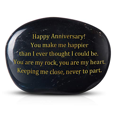 Product Cover Cleaky Happy Anniversary! You Make me Happier Than I Ever Thought I Could be. You are My Rock, You are My Heart. Keeping me Close, Never to Part. Engraved Rock