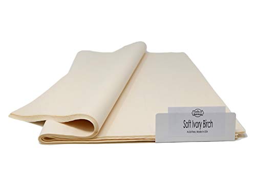 Product Cover Soft Ivory Birch Tissue Paper - 96 Sheets - 15 Inch x 20 Inch - for Gift Bags, Gift Wrapping, Flower, Party Decoration, Pom Poms - Premium Quality Made in United States