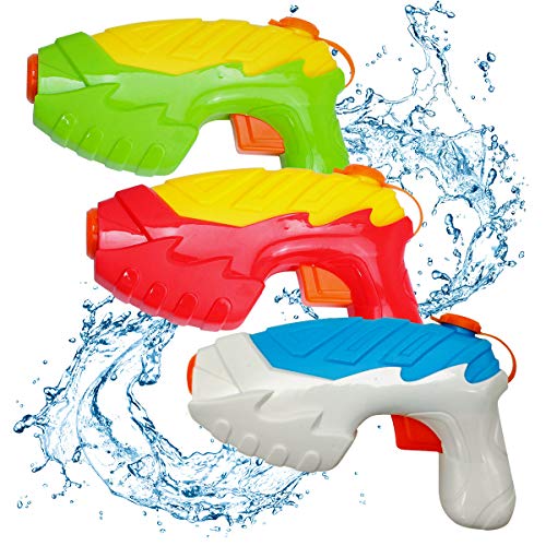 Product Cover Water Gun, QUN FENG Super Soaker Squirt Water Pistol Fun Blaster Outdoor Summer Party Toys for Kids Shooter Games 3 Pack