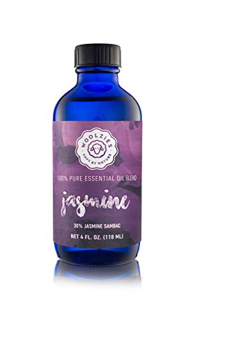 Product Cover Woolzies 100% Pure Jasmine Essential Oil Blend 4oz| Cold-Pressed | Helps Be Positive Happy Relaxed Confident & Boost Mood |Enhances Sleep| Natural Therapeutic Grade | for Diffusion/Internal/Topical