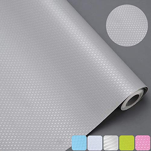 Product Cover Bloss Non Slip Waterproof Shelf Liners, Healthy EVA Refrigerator Pads Drawer Liner Mat for Kitchen Cabinet Cupboard Shelves, 17.7 x 59 inches - Grey