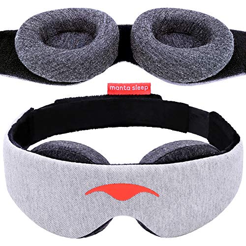 Product Cover Manta Sleep Mask - 100% Blackout Eye Mask - Zero Eye Pressure - Adjustable Eye Cups - Guaranteed Deepest-Possible Rest - Perfect Sleeping Mask for Light Sleepers, Travelers, Midday Nappers