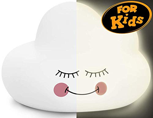 Product Cover Night Light for Kids - LED Soft Light for Nursery Bed, AAA Battery Operated or Direct USB Charge - Lamp for Children Bedroom, Perfect Gift Choice