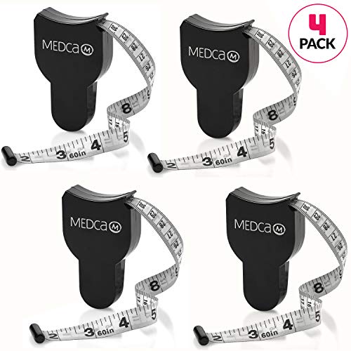 Product Cover Body Tape Measure - (4 Pack) Measuring Tape for Body and Body Fat Measuring Device Fitness & Weight Monitors, (Inches & cm) Retractable Tapes Measure Ruler for Accurate Body Fat Calculator