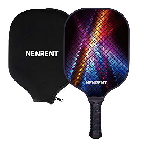 Product Cover NENRENT Pickleball Paddle-Premium Graphite Pickleball Racket Honeycomb Composite Core Paddle Set Lightweight Carbon Fiber Pickleballs Racquet Edge Guard Ultra Cushion Grip Paddle with Cover 7.8-8 OZ