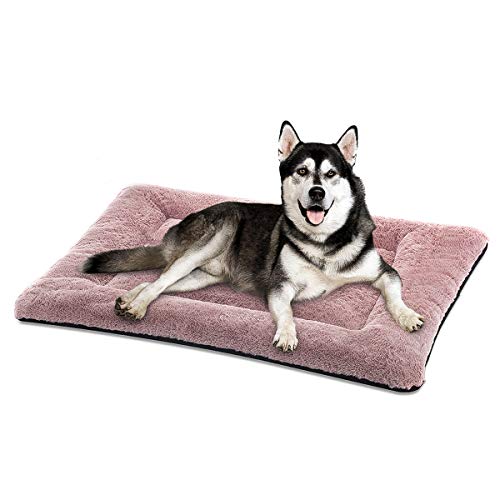 Product Cover SIWA MARY Dog Bed Mat Soft Crate Pad Washable Anti-Slip Mattress for Large Medium Small Dogs and Cats Kennel Pad (42inch,Pink)