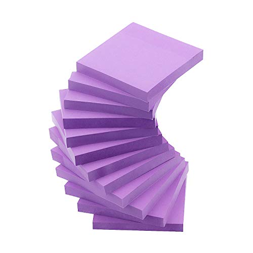 Product Cover Early Buy Sticky Notes 3x3 Self-Stick Notes Purple Color 12 Pads, 100 Sheets/Pad (Purple)