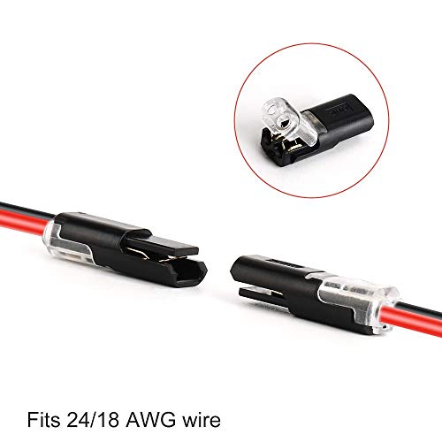Product Cover Pluggable LED Wire Connectors, TYUMEN 12pcs 2 Pin 2 Way Universal Compact Wire Terminals, No Wire-Stripping Required, Toolless Spring Wire Connectors, Quick Splice Wire Wiring Connector for AWG 20-24