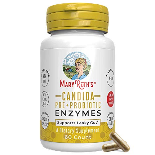 Product Cover Candida Detox Cleanse (3-in-1) Enzymes + Probiotic + Prebiotic Vegan Support by MaryRuth - Extra Strength - Supports Healthy Digestion - Yeast & Candida Overgrowth - Candidase - Non GMO - 60ct