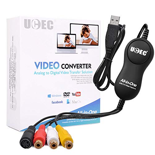 Product Cover UCEC USB 2.0 Video Capture Card Device, VHS VCR TV to DVD Converter for Mac OS X PC Windows 7 8 10