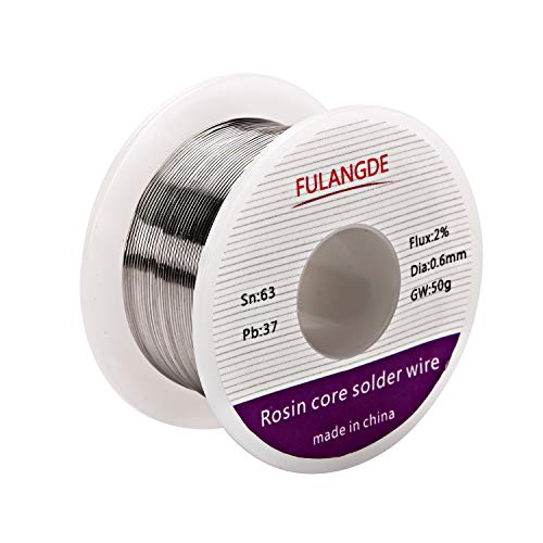 Product Cover EULANGDE 63-37 Tin Lead Rosin Core Solder Wire with High Fluidity and Gloss and to Nice Shiny Joints For Electrical Soldering 0.5mm 0.6mm 0.8mm 1.0mm 50g 100g 1lb (0.6mm/50g)