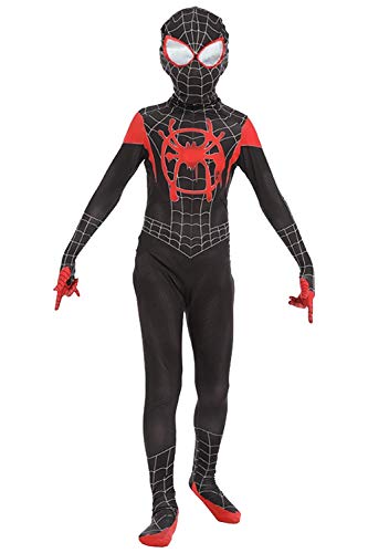 Product Cover COSFANCY Kids Spider-Verse Cosplay Costume Jumpsuit (Miles Morales, Kids-S(90-110cm))
