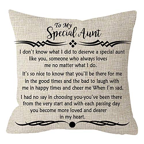 Product Cover ITFRO Great Aunt Gift from Niece Nephew to My Special Aunt Body Cream Burlap Throw Pillow Case Cushion Cover Couch Sofa Decorative Square 18x18 inches