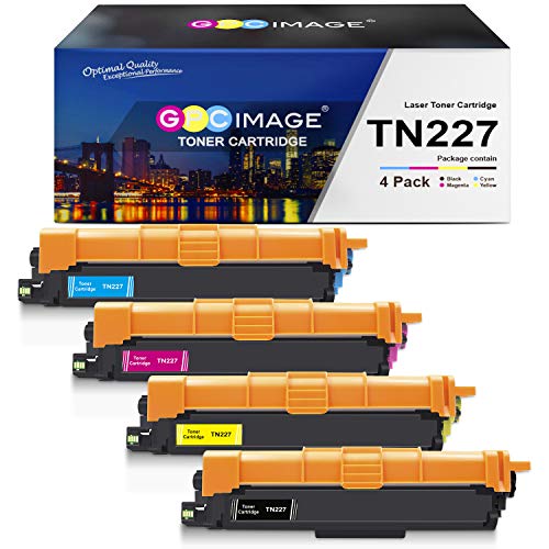 Product Cover GPC Image Compatible Toner Cartridge Replacement for Brother TN227 TN-227 TN227bk TN223 fit for HL-L3210CW HL-L3230CDW HL-L3270CDW HL-L3290CDW MFC-L3710CW MFC-L3750CDW MFC-L3770CDW Printer (4 Pack)