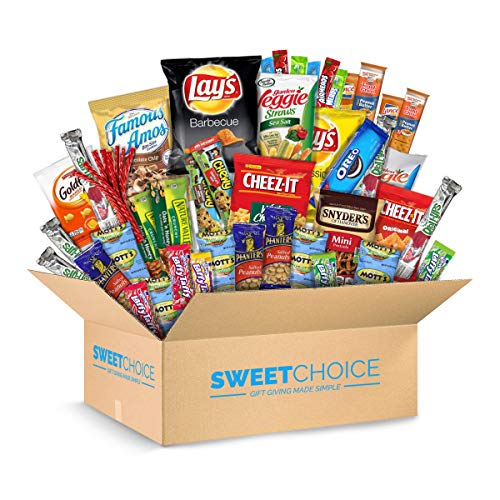 Product Cover Sweet Choice (40 Count) Ultimate Sampler Mixed Bars, Cookies, Chips, Candy Snacks Box for Office, Meetings, Schools,Friends & Family, Military,College, Halloween , Snack Variety Pack
