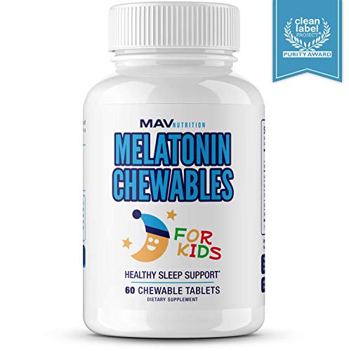 Product Cover MAV Nutrition Melatonin Sleep Aid Vitamins for Kids with Vitamin D, Chamomile, & Valerian Root, Non-GMO, Vegetarian Friendly, 60 Count
