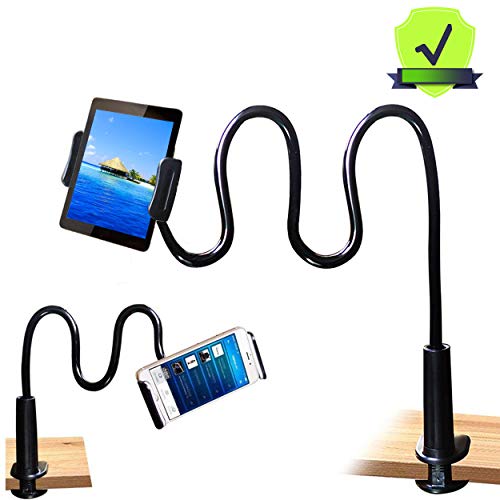 Product Cover MAGIPEA Tablet Stand Holder, Mount Holder Clip with Grip Flexible Long Arm Gooseneck Compatible with ipad iPhone/Nintendo Switch/Samsung Galaxy Tabs/Amazon Kindle Fire HD - Black