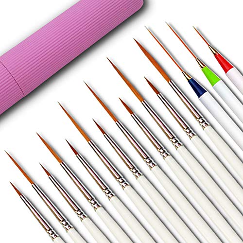 Product Cover 15 Pcs Paintbrushes, Detail Fine Miniature Paint Brushes Mini Tiny Micro Paintbrush Painting Set | Extra Fine Point Tip | for Figurine Fabric Citadel Face Acrylic Watercolor Oil by Afantti