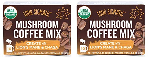 Product Cover Four Sigmatic Mushroom Coffee, USDA Organic Coffee with Lion's Mane and Chaga mushrooms, Productivity, Vegan, Paleo, 10 Count, Packaging May Vary - PACK-2
