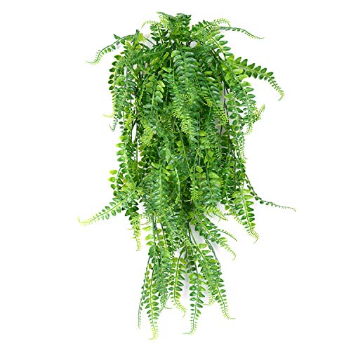 Product Cover SzJias 2 Pcs Artificial Plants Greenery Ferns Vines Fake Ivy Hanging Flowers Vine UV Resistant Plastic Plant for Wall Indoor Outdoor Hanging Baskets Wedding Garland Decor