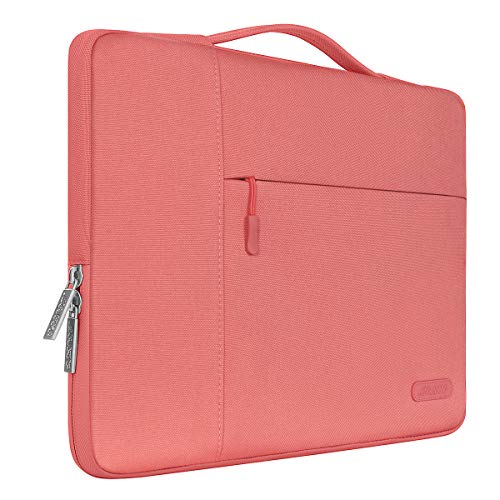 Product Cover MOSISO Laptop Briefcase Handbag Compatible with 13-13.3 inch MacBook Air, MacBook Pro, Notebook Computer, Polyester Multifunctional Carrying Sleeve Case Cover Bag, Living Coral