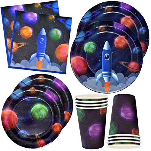 Product Cover Outer Space Birthday Party Plates and Napkins 24 9