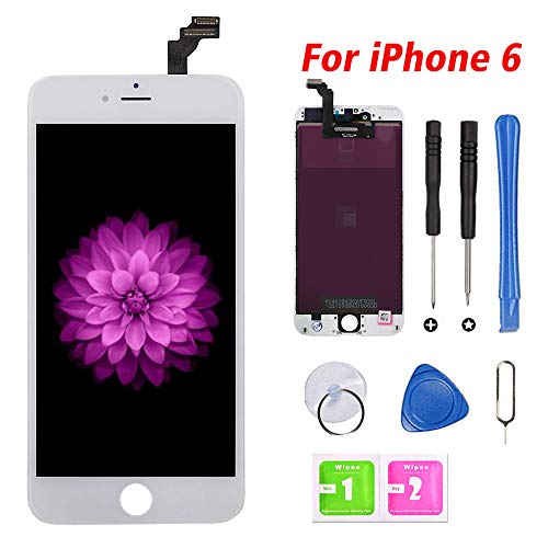 Product Cover FFtopu Compatible for iPhone 6 Screen Replacement White (4.7''), LCD Display & Touch Screen Digitizer Frame Assembly with Repair Tools and Professional Replacement Manual Includ