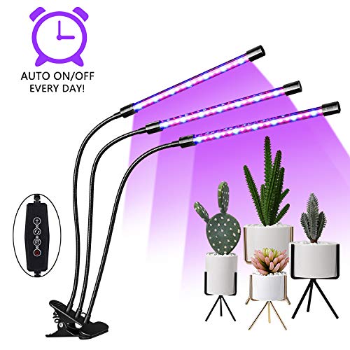 Product Cover EMMMSUN Grow Light, 45W LED Grow Light with 3/6/12H Cycle Timing, 3-Head Adjustable Gooseneck Plant Light, 5 Dimmable Levels&3 Switch Modes for Indoor Plants (Black)