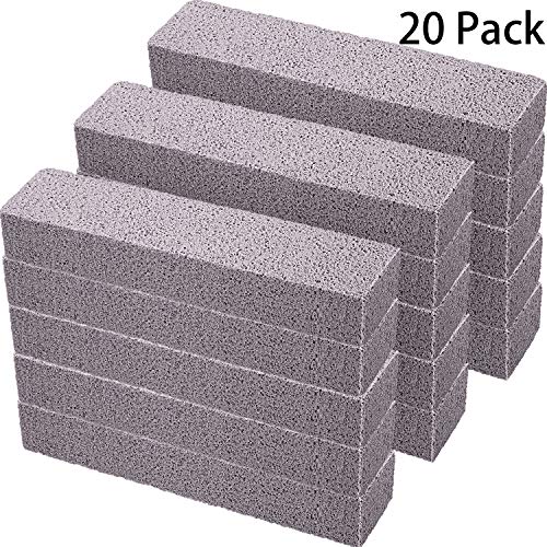 Product Cover 20 Pack Pumice Stones for Cleaning - Pumice Scouring Pad, Grey Pumice Stick Cleaner for Removing Toilet Bowl Ring, Bath, Household, Kitchen, Pool, 5.9 x 1.4 x 0.9 Inch (20 Pack)