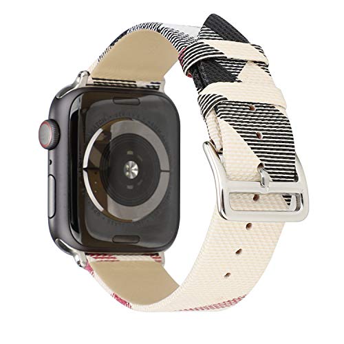 Product Cover MeShow TCSHOW 38mm 40mm Tartan Plaid Style Replacement Strap Wrist Band with Metal Adapter Compatible for Apple Watch Series 5 4 3 2 1(Not fit for iWatch 42mm/44mm) (Q3)