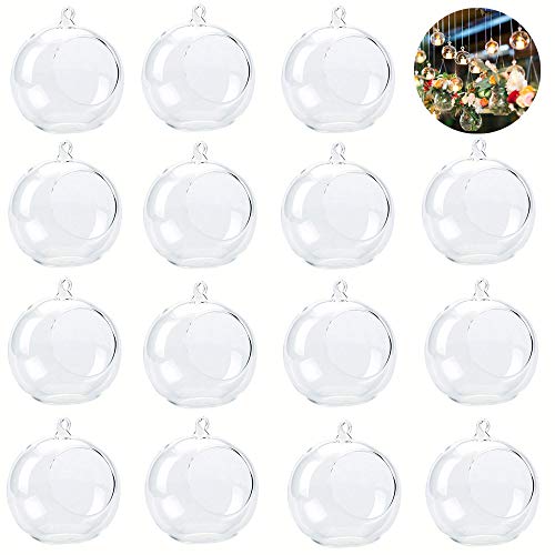 Product Cover 15-Pack Acrylic Hanging Globe, Air Plant and Tillandsia Holder, Micro Landscape Holder, Container, Indoor Outdoor Hangers for Plant, Wedding Decorations and Display (Supplied with Fishing Line)