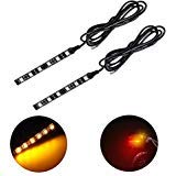 Product Cover BLIIFUU 2PCS Motorcycle LED Turn Signal Lights, Waterproof Amber Lights Strip for Turn Signal Backup License Plate