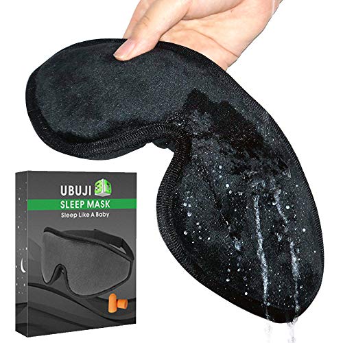 Product Cover 3D Ergonomic Eye Mask for Sleeping - No Pressure Design Sleeping Mask, A Blindfold Scientifically Proven Helps to Fall Asleep, Super Soft & Comfortable Sleep Mask for Women & Men - Black with Earplug