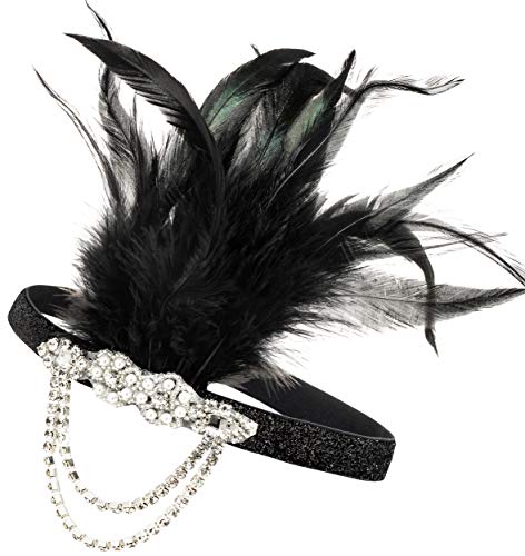 Product Cover Black Gatsby Headpiece Flapper Headbands 1920s Great Gatsby Accessories Flapper Headpiece Costume