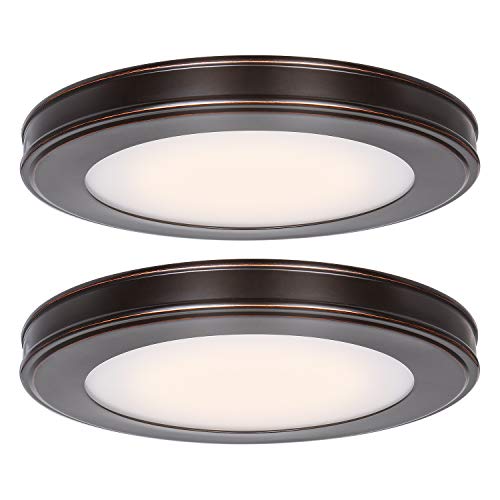Product Cover Hykolity 13 inch Oil Rubbed Bronze LED Ceiling Flush Mount, 3000K/4000K/5000K Switch 1365LM, 180W Incandescent Equivalent,CRI90 LED Round Ceiling Light Fixture for Bathrooom Bedroom Dining Room Office