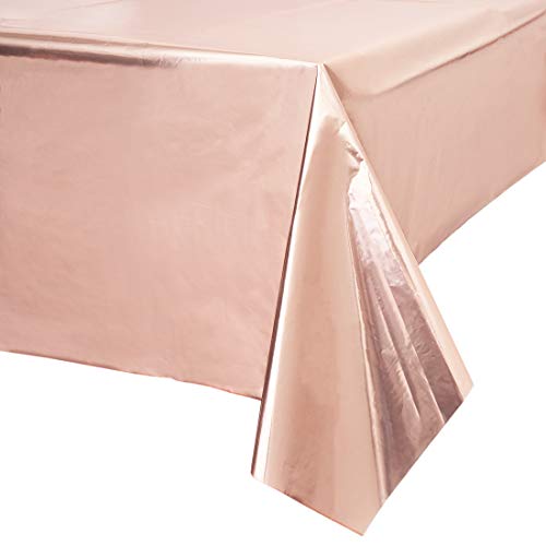 Product Cover Blue Panda Rose Gold Plastic Rectangle Party Table Cloth Cover (3 Pack)