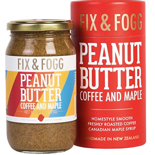 Product Cover Gourmet Coffee & Maple Peanut Butter (13.2 oz) All Natural, Handmade by Fix and Fogg, Freshly Roasted Coffee & Canadian Maple Syrup with Golden Roasted Peanuts in Beautiful Gift Packaging