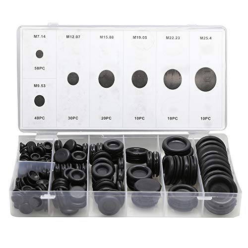 Product Cover 170PCS 7 Sizes Rubber Grommets Assortment Rubber Gasket Kit Wiring Coil Wire Gasket Firewall Hole Plug Kit Set Electrical Wire Gasket Kit