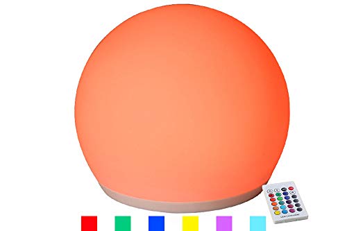 Product Cover BLUEYE LED Ball Night Light:5-Inch LED Bedside Mood Lamp with stand,Seamless housing & remote control, Portable LED Lantern with folded handle for Kids,16 RGBW colors LED moon lamp for home decoration